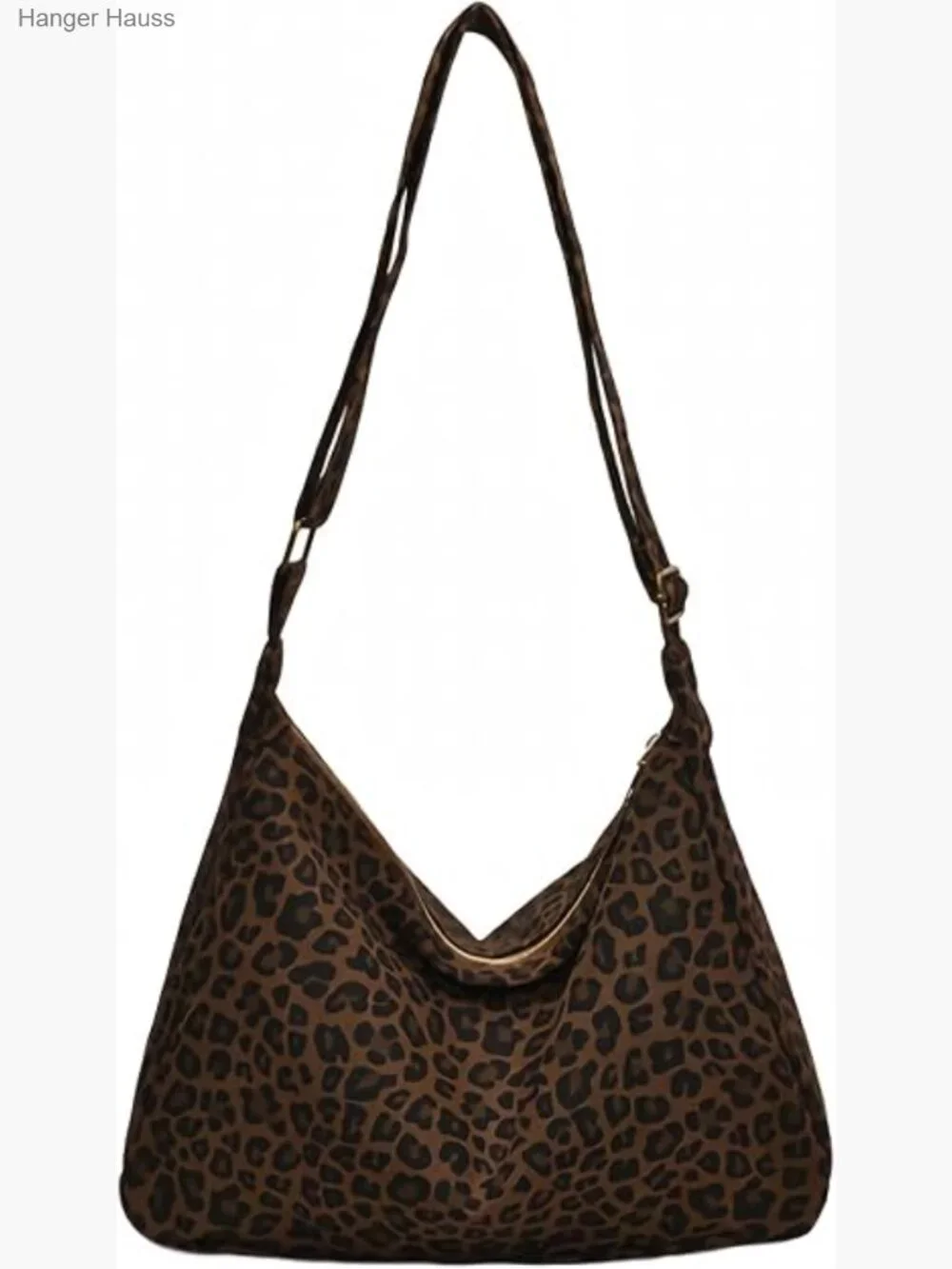 Canvas hobo shoulder bag with zipper, lightweight crossbody purse, daily use